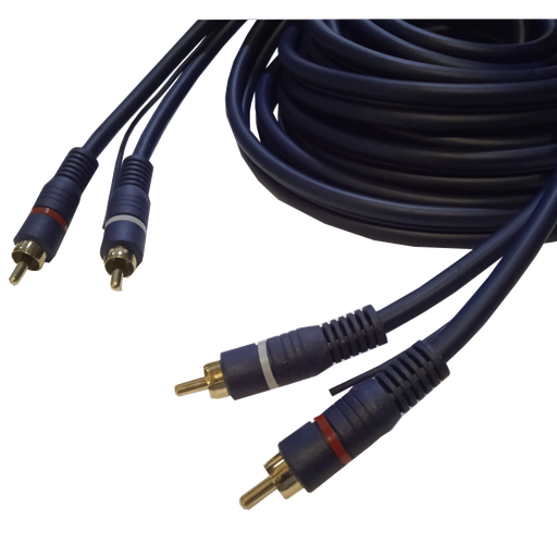 [AC500SWMON] Cable 2 RCA a 2 RCA macho y remoto 5 metros Libre de oxígeno. Mod. 1206/5