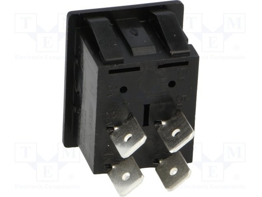 [AEC1551ALBBO] Pulsador basculante DPST Posiciones:2 (ON)-OFF 16A/250VAC negro. Mod. C1551ALMBB602AW