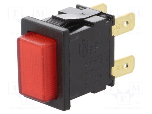 [AEH8353ABNAATME] Pulsador interruptor OFF-ON 12A 250VAC rojo. Mod. AE-H8353ABNAA