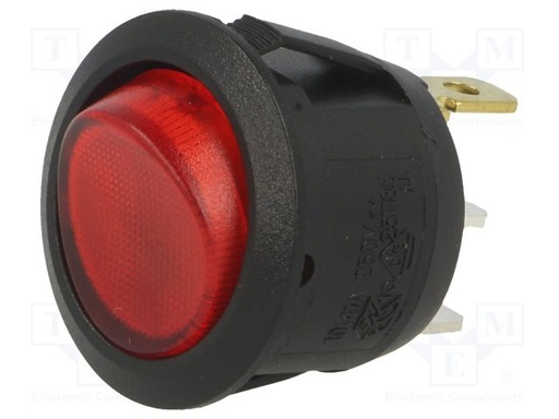 [AER13112BNAA] Interruptor redondo con luz AER13112BNAA  6A/250VCA  ON-OFF