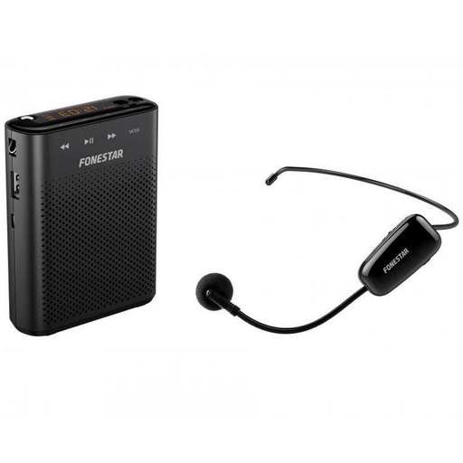 [ALTAVOZW30FON] Amplificador Portátil USB/MicroSD/MP3 con Micrófono Inalámbrico Negro Fonestar. Mod. ALTA-VOZ-W30