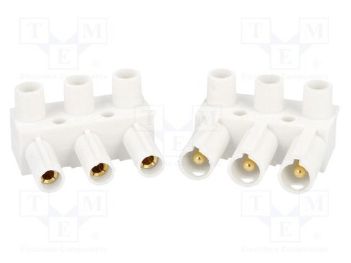 [7600000203] Pareja conectores macho hembra 3 pines 10A. Mod. 7600-0002-03