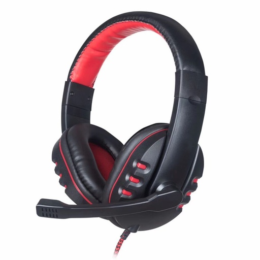 [AU0002ELG] Auricular gaming c/micrófono rojo negro. Mod. AU0002