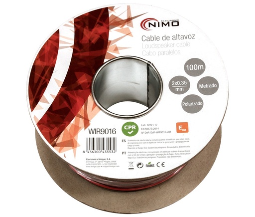 [WIR9016ELM] Cable para altavoz, Rojo-Negro 2X0.35MM. Mod. WIR9016