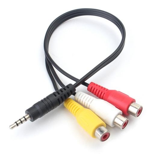 [AV3RCAVDR] Conexión audio video jack 3.5 macho tetrap a 3 RCA hembra. Mod. AV3RCA