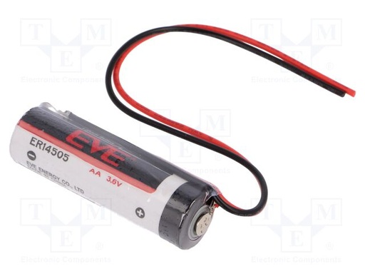 [EVEER14505PR] Pila litio 3.6V 2700mAh no recargable 14.5x50x.5 c/cables. Mod. EVE-ER14505/PR