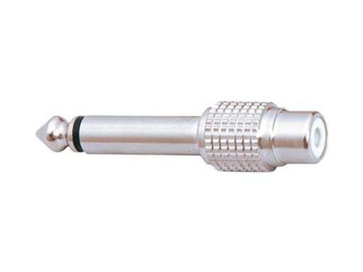 [CNC1110AMS] Adaptador RCA Hembra a Jack 1/4" (6.3) metálico. Mod. 2547