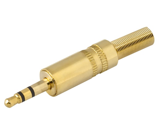 [CON650ELM] Conector Jack macho 3.5mm stereo metal dorado. Mod. PW7000010