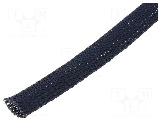 [MEP12NG] Funda trenzada poliester 12 a 21 mm negra. Mod. MEP-12-NG