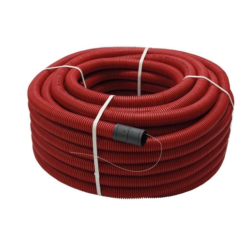[TUBODCD40L] Tubo corrugado rojo 40mm diámetro 50 METROS. Mod. DECAPLAST40