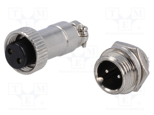 [DS1110012B6TME] Pareja conectores macho hembra 2 pin micrófono MINI. Mod. DS1110-01-2B6