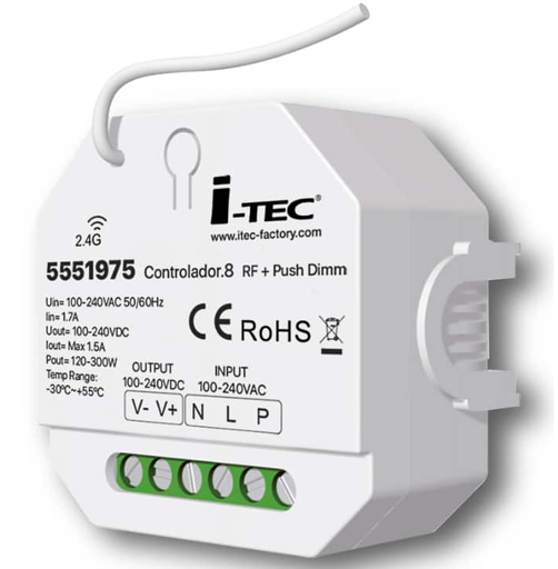 [5551975ITE] Controlador regulador para tiras 230V ELISE Lotus. Mod. CONTROLADOR.8