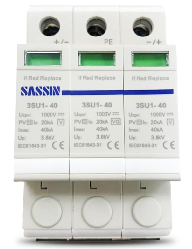 [U61000D] Protector sobretensión transitoria 2+PE 1000VDC 20-40kA Sassin. Mod. U61000D