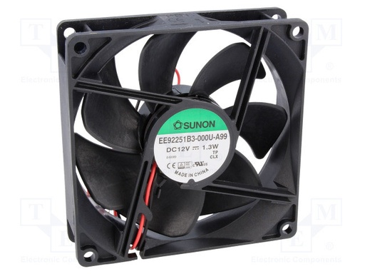 [EE92251B3A99TME] Ventilador 12VCC 92x92x25mm 67,15m3/h. Mod. EE92251B3-A99