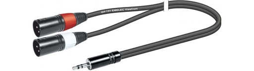 [EQ620601SEME] Conexión Jack 3.5 m st a 2 XLR macho 1.50metros. Mod. EQ620601S