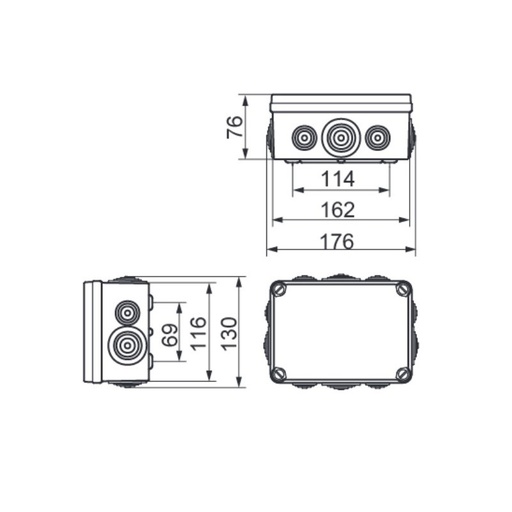 [EV161CEY] Caja estanca IDE conos 162x116x76. Mod. EV161