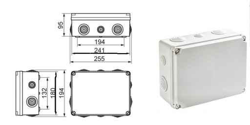 [EV231CEY] Caja estanca IDE conos 245x185x99. Mod. EV231