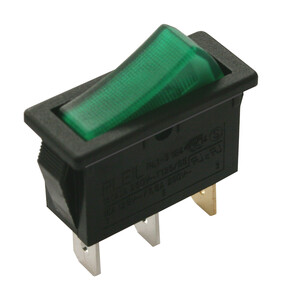 [11400ILNV] Interruptor basculante OFF-ON luminoso verde 16A 250V. Mod. 11.400.IL/NV