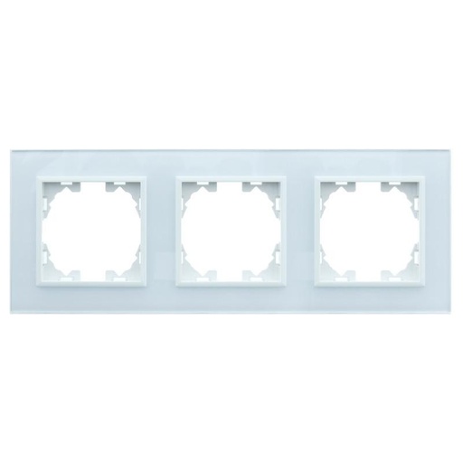 [FB50WLED] Marco de Cristal Para 3 Módulos blanco Wesa. Mod. FB-50-W