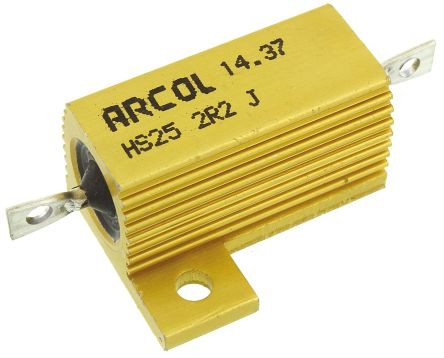 [HS252R2] Resistencia de potencia con radiador atornillable 25W 2R2 Ohmios. Mod. HS25-2R2