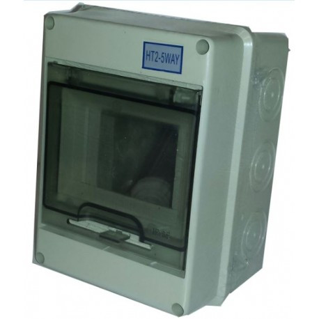 [HT05SAS] Caja estanca superficie modular 5E puerta transparente. Mod. WE2342