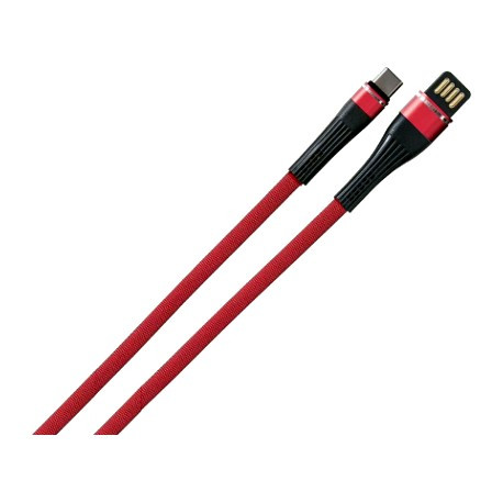 [IN4000034DIM] CONEXION CON PASACABLES FLEXIBLES USB MACHO A USB TIPO C CABLE PLANO TRENZADO 2A 1m. MOD. IN40-00034