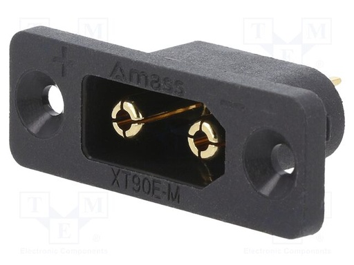 [AMXT90EM] Conector 2pin panel macho XT90 30A. Mod. AM-XT90E-M