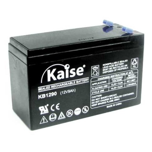 [KB1290F2TEM] Batería plomo AGM 12V 9Ah Kaise. Mod. KB1290F1