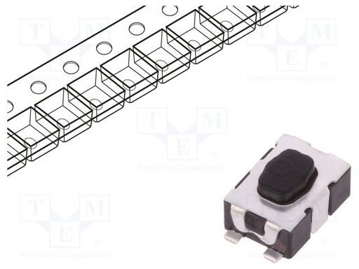 [KMR241GLFS] Microconmutador TACT SPST-NO Posiciones:2 0,05A/32VDC SMT. Mod. KMR241GLFS