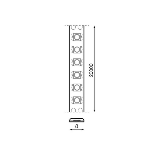 [GA2469] Tira de Led 24V Dc Smd3535 Clasic Ip65 Rgb 120 Led/m - 20 Metros. Mod. LM2469