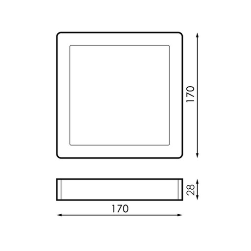 [LM5250] Panel Led de Superficie cuadrado 12W 6000K. Mod. LM5250