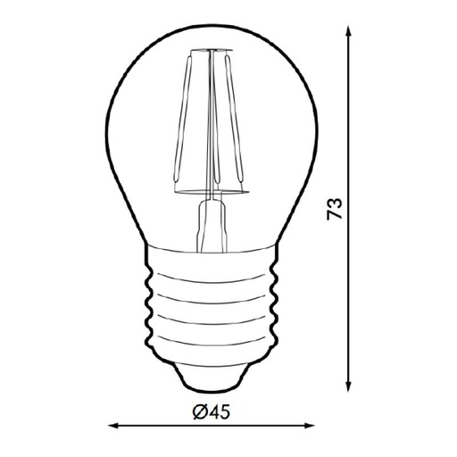 [LM8551] Bombilla Led Filamento E27 G45 4W ámbar 2300K. Mod. LM8551