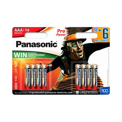 [LR03PPG16BWTEM] Pack pila LR03 10+6 alcalina PRO Power Ranger 1.5V Panasonic. Mod. LR03PPG16BW