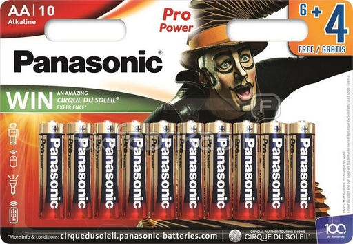 [LR06PPG10B] Pack de pilas alcalinas AA Panasonic 6+4 unidades. Mod. LR06PPG10B