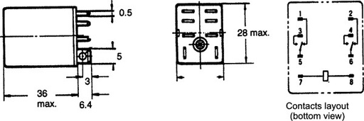 [LY2220240VAC] Relé electromagnético DPDT 240VCA 10A Omron. Mod. LY2 220/240VAC