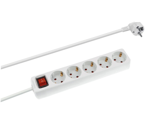[MEL213ELM] Base múltiple 5 tomas blanca 3 metros. Mod. 362273