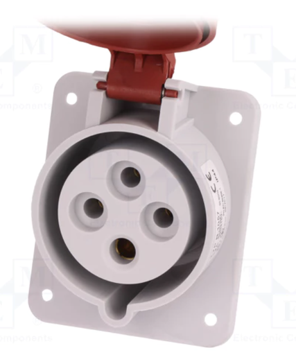[23332FAM] Base industrial tras cuadro hembra 3P+TT 32A . Mod. PB.1057