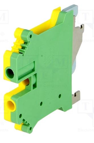 [PC4PETME] Borna tierra carril DIN 4.0mm2 amarillo verde. Mod. TE1282