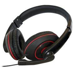 [PHTALKANDPLAY] Auriculares c/ microfono Phoenix talk and play tipo gaming negro y rojo. Mod. PHTALKANDPLAY