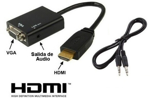 [PO13822VDR] Conversor de VGA + Audio a HDMI macho. Mod. PO13822
