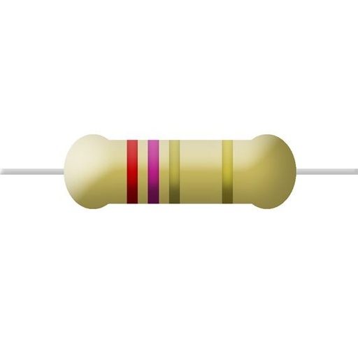 [R0.5W2.7] Resistencia carbón 1/2w 2.7 ohmios  R0.5W2.7  5%