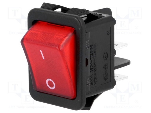 [R2101C5GBR9NWC] Interruptor rocker 2 Posiciones OFF-ON 16A/250VAC rojo 20mΩ. Mod. R210-1-C5G-BR9NWC