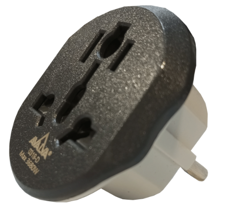 [0319DAVA] Adaptador clavija europea macho a universal hembra. Mod. 0319-D
