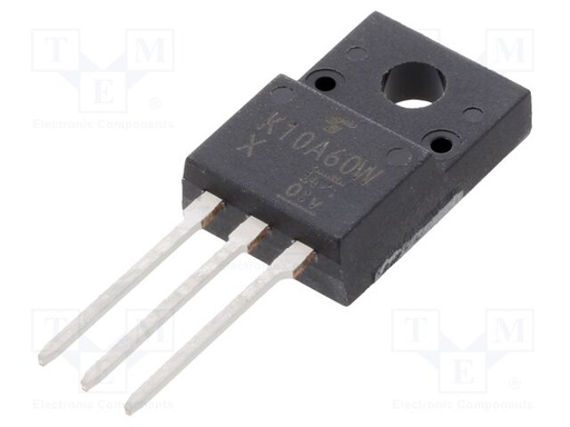 [TK10A60WS] Transistor N-MOSFET unipolar 600V 9,7A 30W SC67. Mod. TK10A60WS