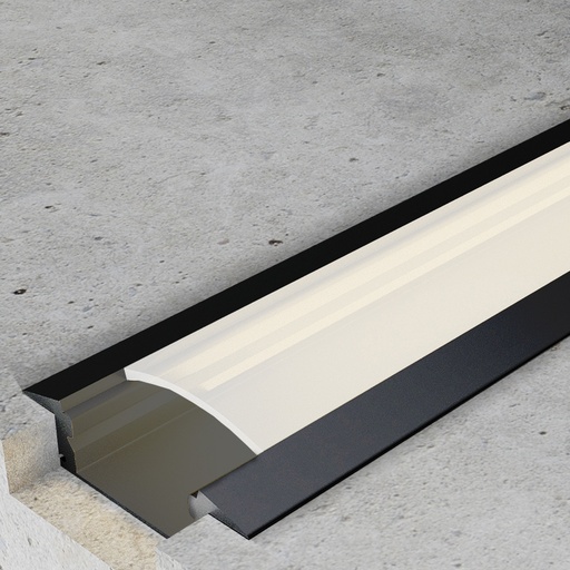 [LM3706] Perfil de Aluminio empotrar Sub Lacado negro - 2 Metros. Mod. LM3706