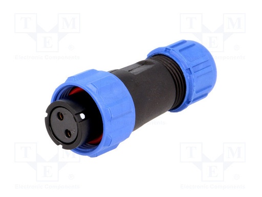 [SP1310S2] Conector hembra SP13 2 PIN IP68 13A soldar 250V. Mod. SP1310/S2