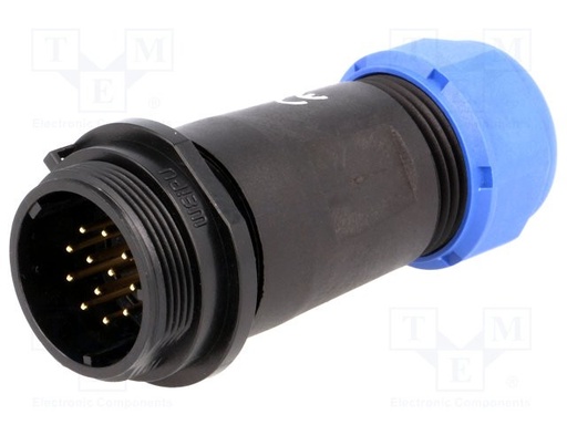 [SP2111P12] Enchufe macho SP21 PIN:12 IP68 7÷12mm para soldar 400V 5A. Mod. SP2111/P12