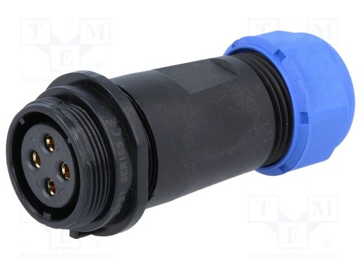 [SP2111S4] Conector aéreo hembra 4 pines 30A IP68. Mod. SP2111S4