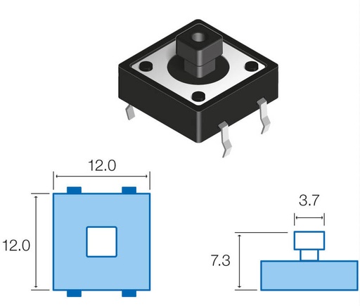 [SW081ELM] Pulsador de tacto vertical SW081