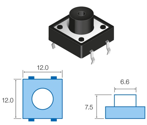 [SW083ELM] Pulsador de tacto vertical SW083